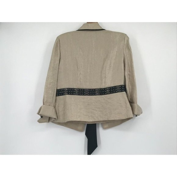 J.R. NITES by CAROL LIN 2pc. Top jacket Tank Blazer women's size 10 beige new - Picture 3 of 6